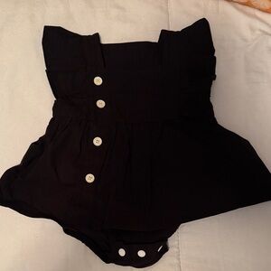 Black Button-Up Romper
